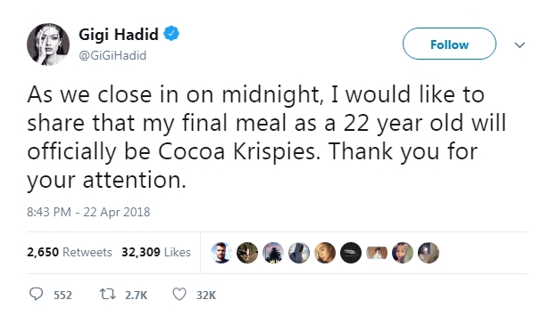 Gigi Hadid Celebrated Her Birthday With A Strange Dinner HollywoodGossip